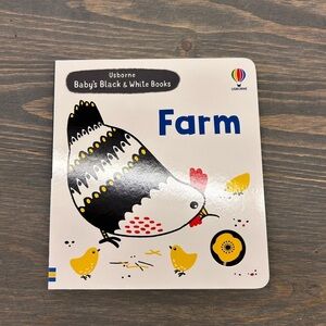 NEW usborne black & white farm themed board book